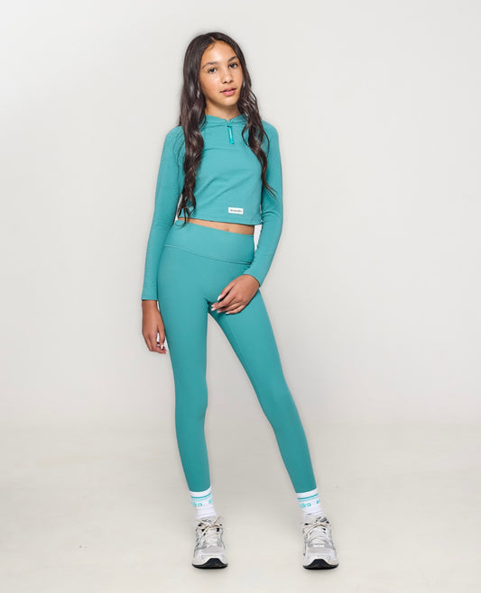 Ansandro midnight teal ribbed legging set