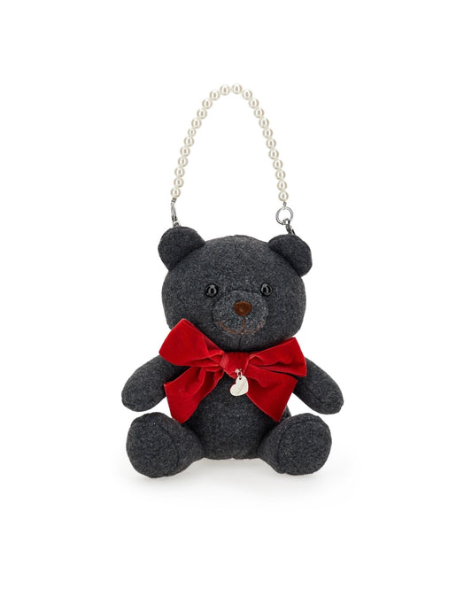 PRE ORDER - Monnalisa grey & red teddy bag