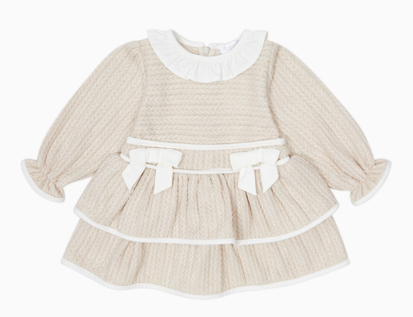Deolinda beige bow dress