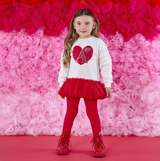 PRE ORDER - Adee ‘love story’ sweat tulle legging set