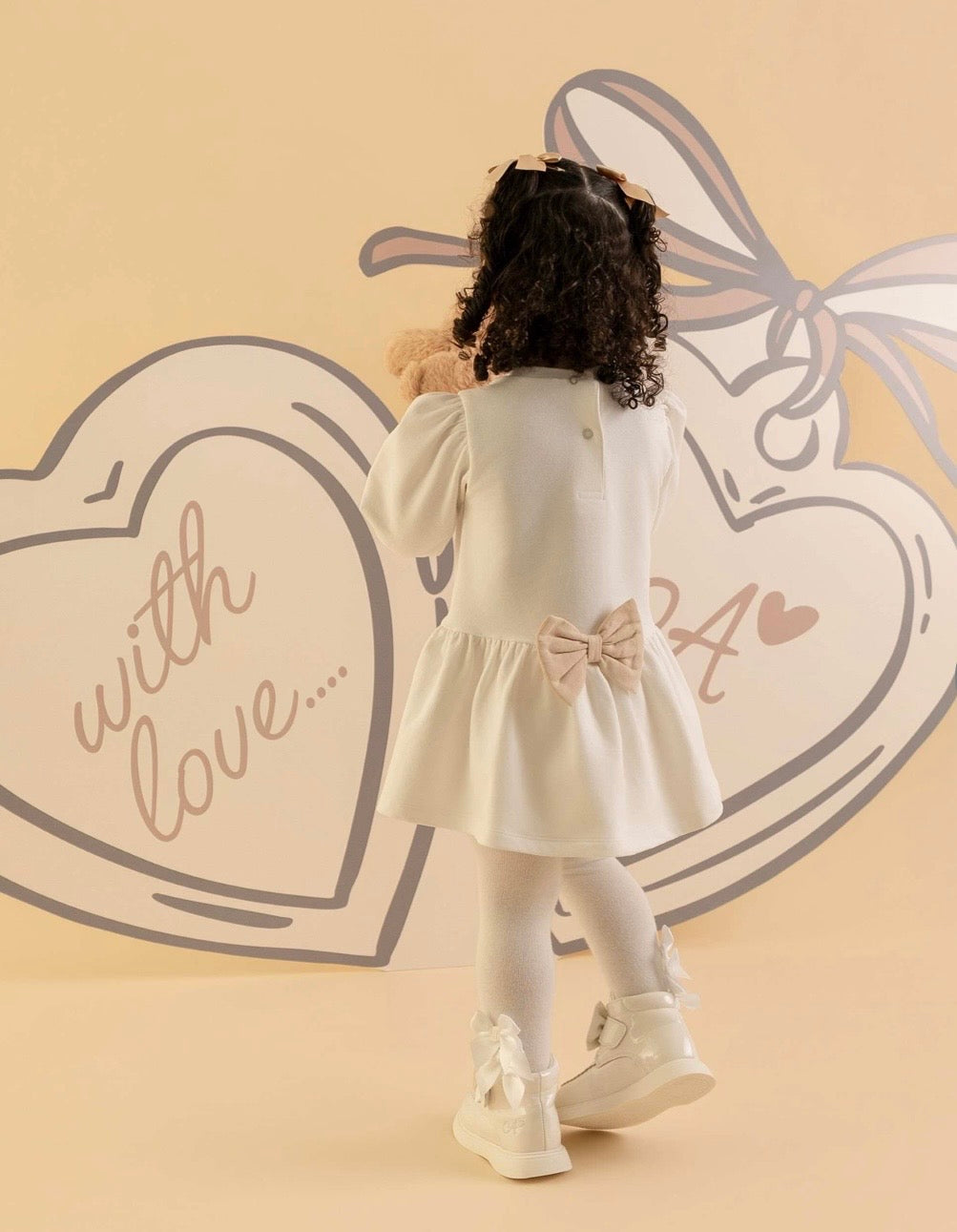 PRE ORDER - Little A Delilah ivory sweater dress