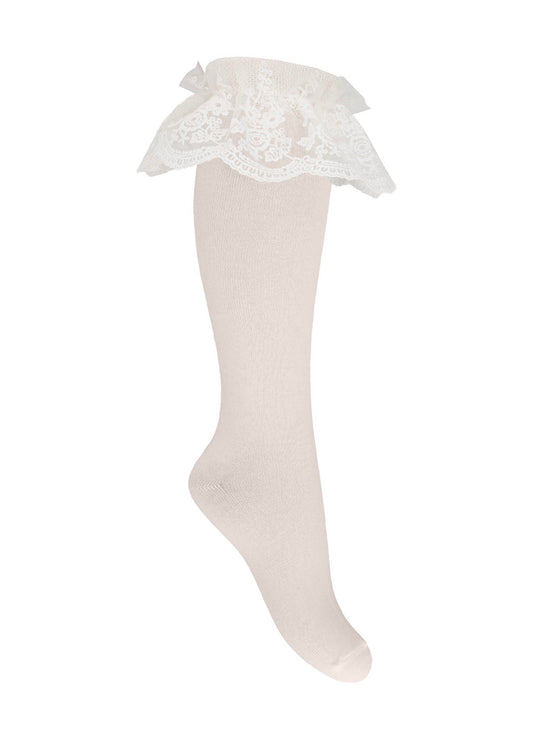 PRE ORDER - Daga ‘Lace & Grace’ white lace knee high socks