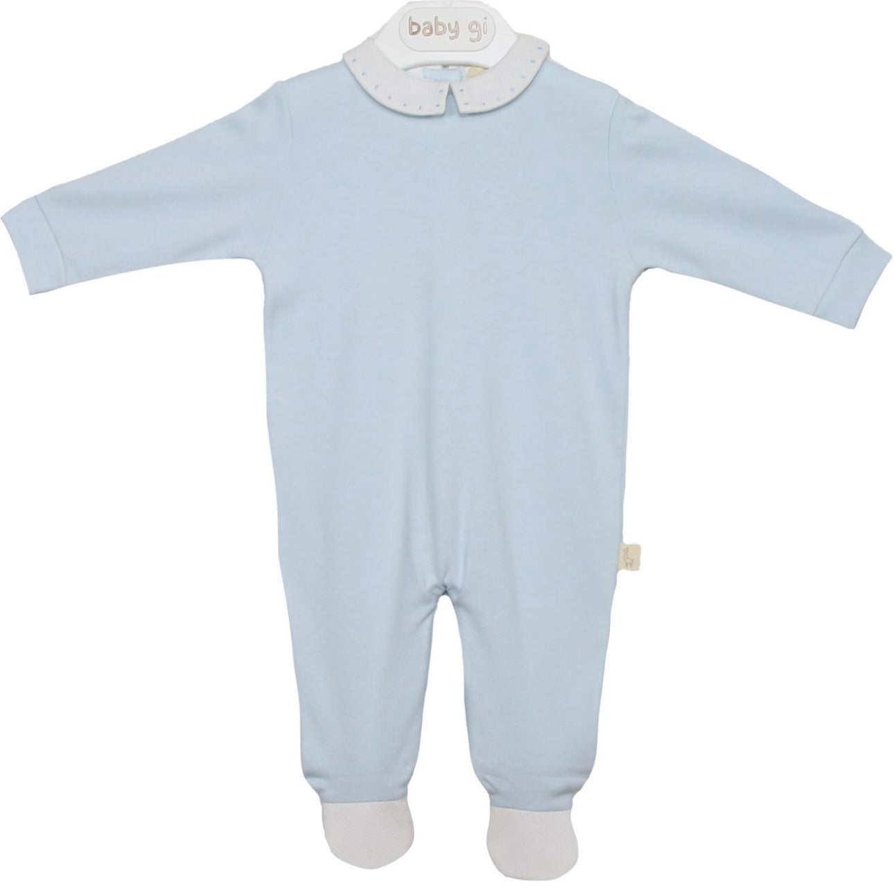 Baby Gi blue velour baby grow