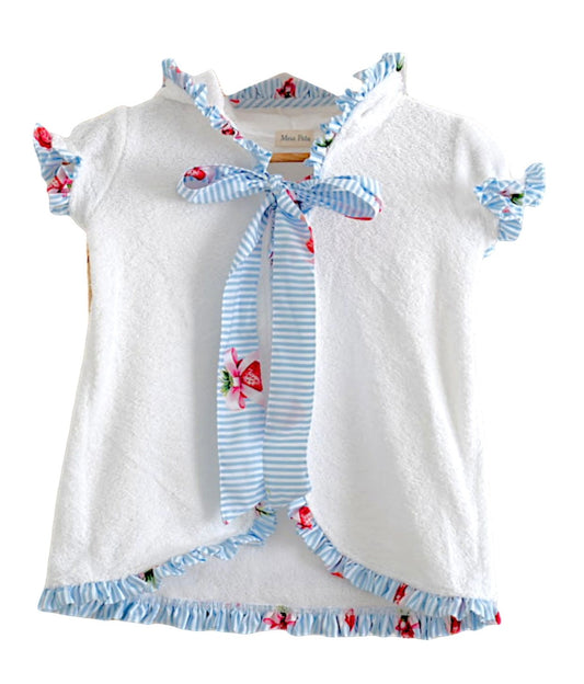PRE ORDER - meia pata strawberry stripe girls poncho