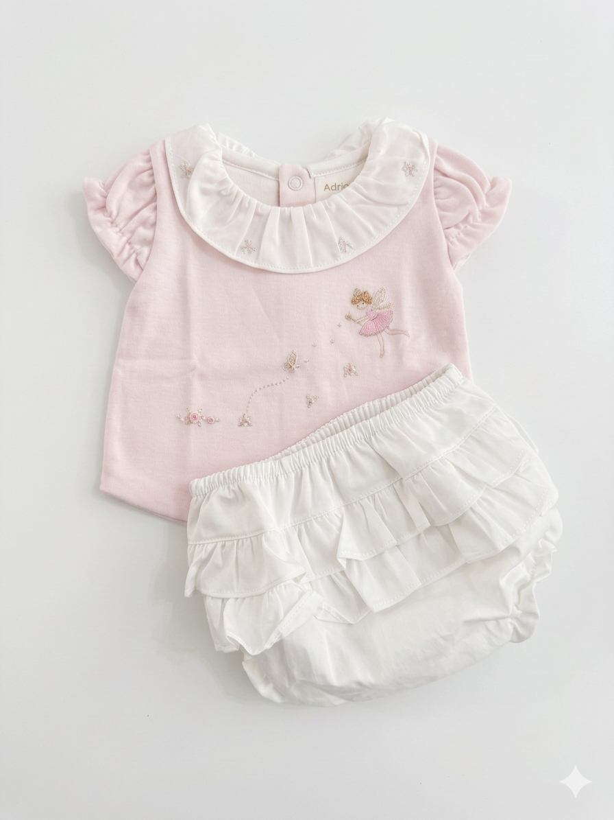Adriana Mae fairy embroidered bloomer set