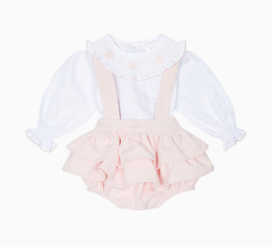 Deolinda pink flower smocked pant set