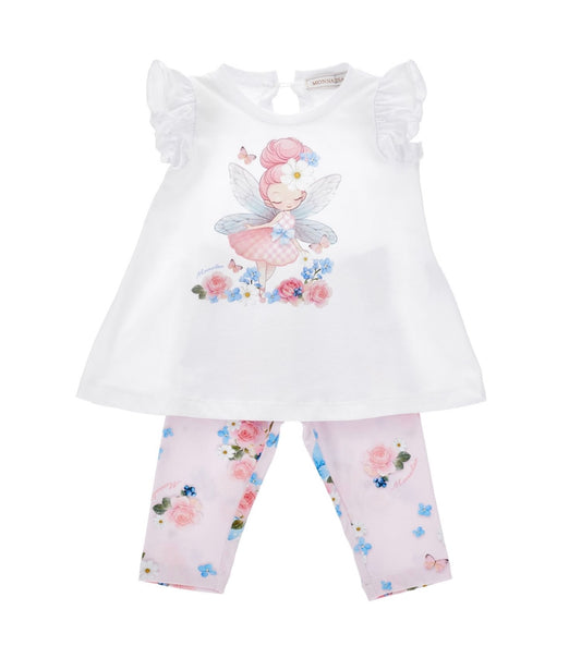 PRE ORDER - monnalisa floral fairy legging set