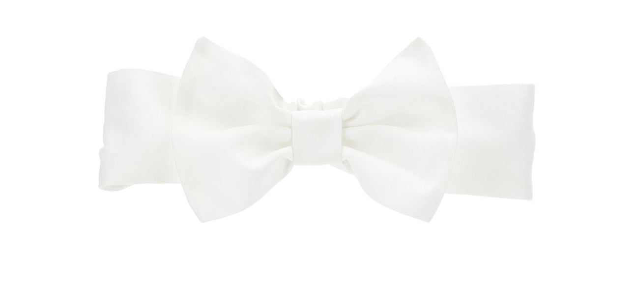 PRE ORDER - Monnalisa white silk bow headband
