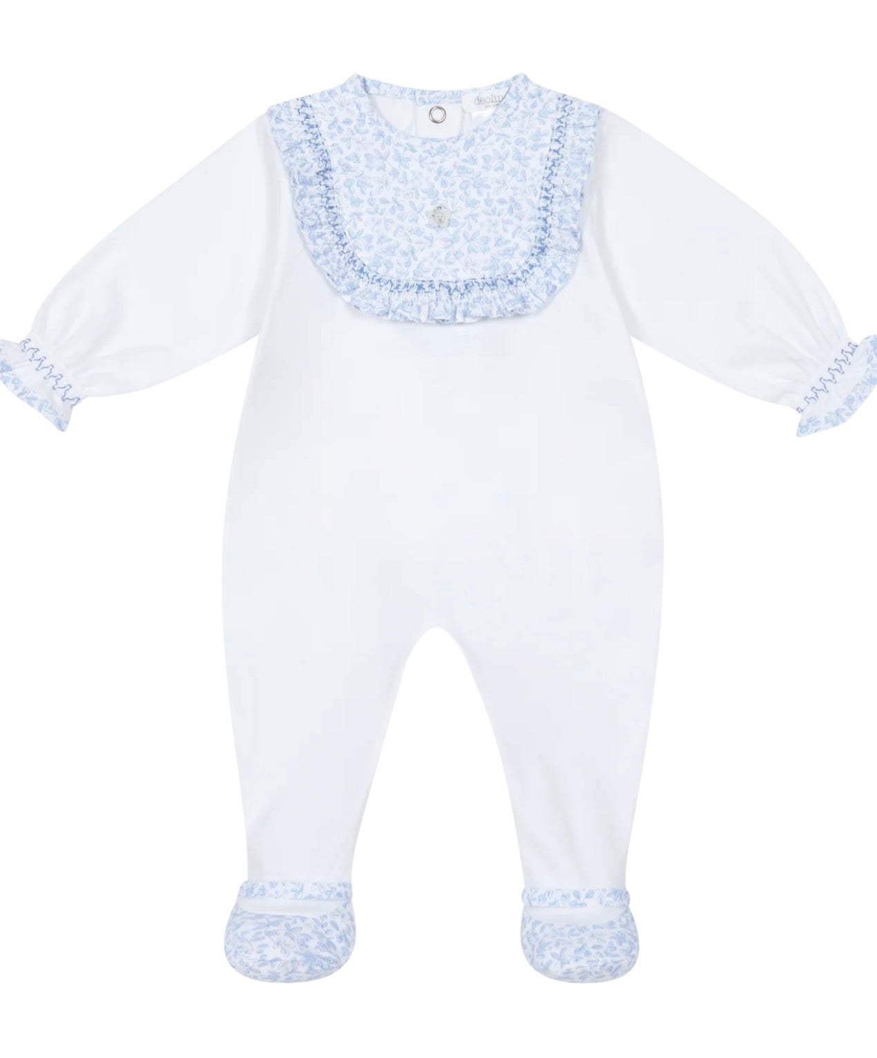 Deolinda blue floral smocked babygrow