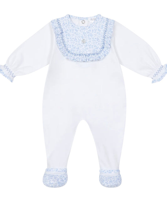 Deolinda blue floral smocked babygrow