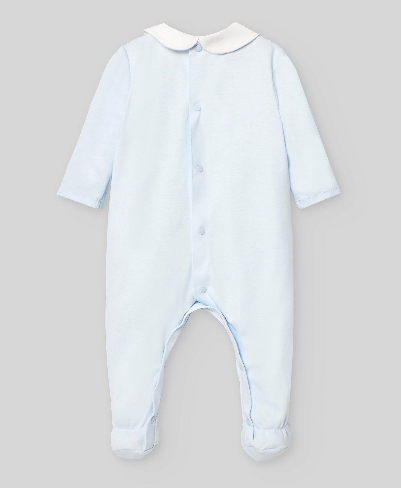 Paz Rodriguez baby blue & white cotton babygrow