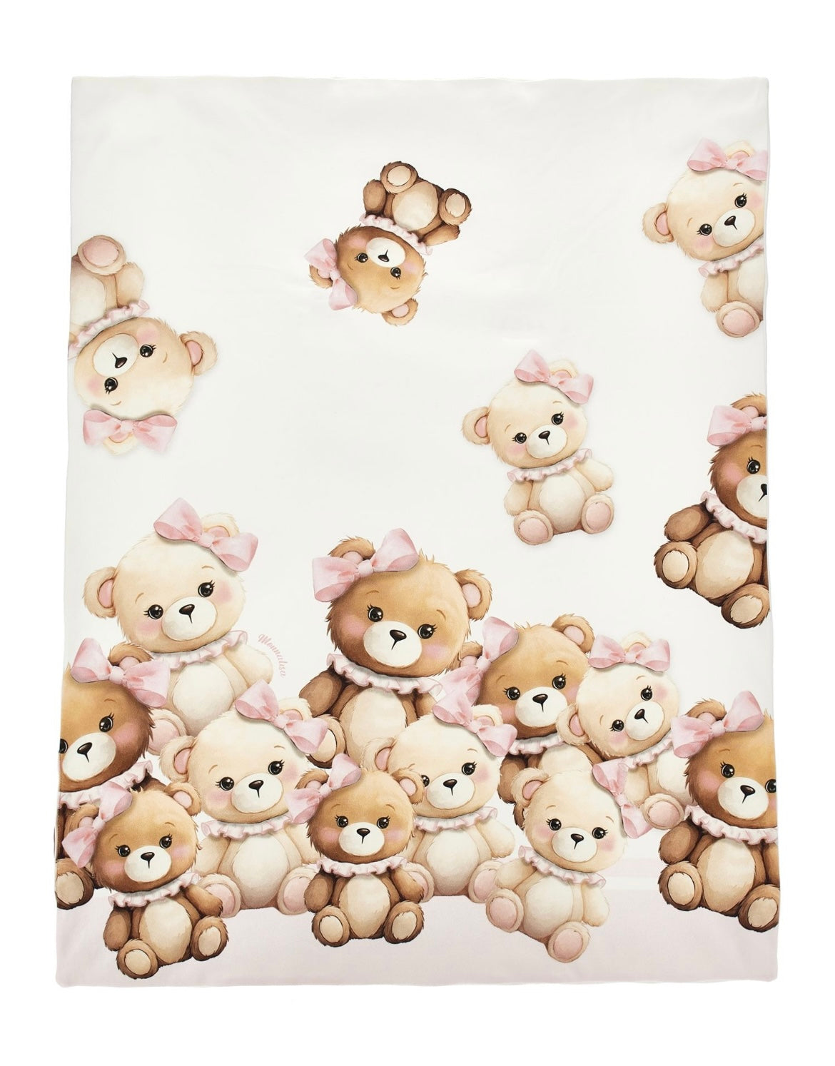 monnalisa Teddy print blanket - pink