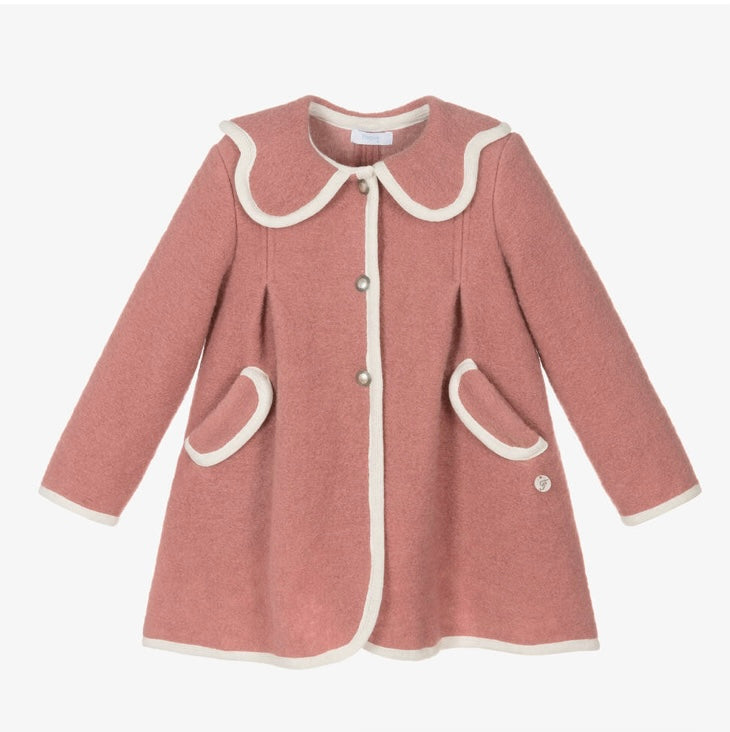 Foque girls rose wool coat