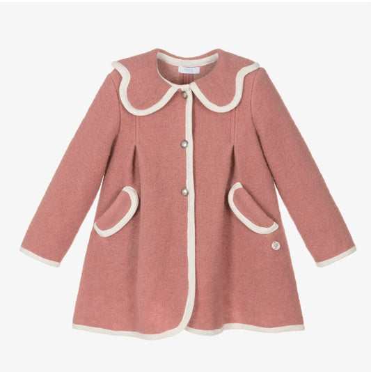 Foque girls rose wool coat