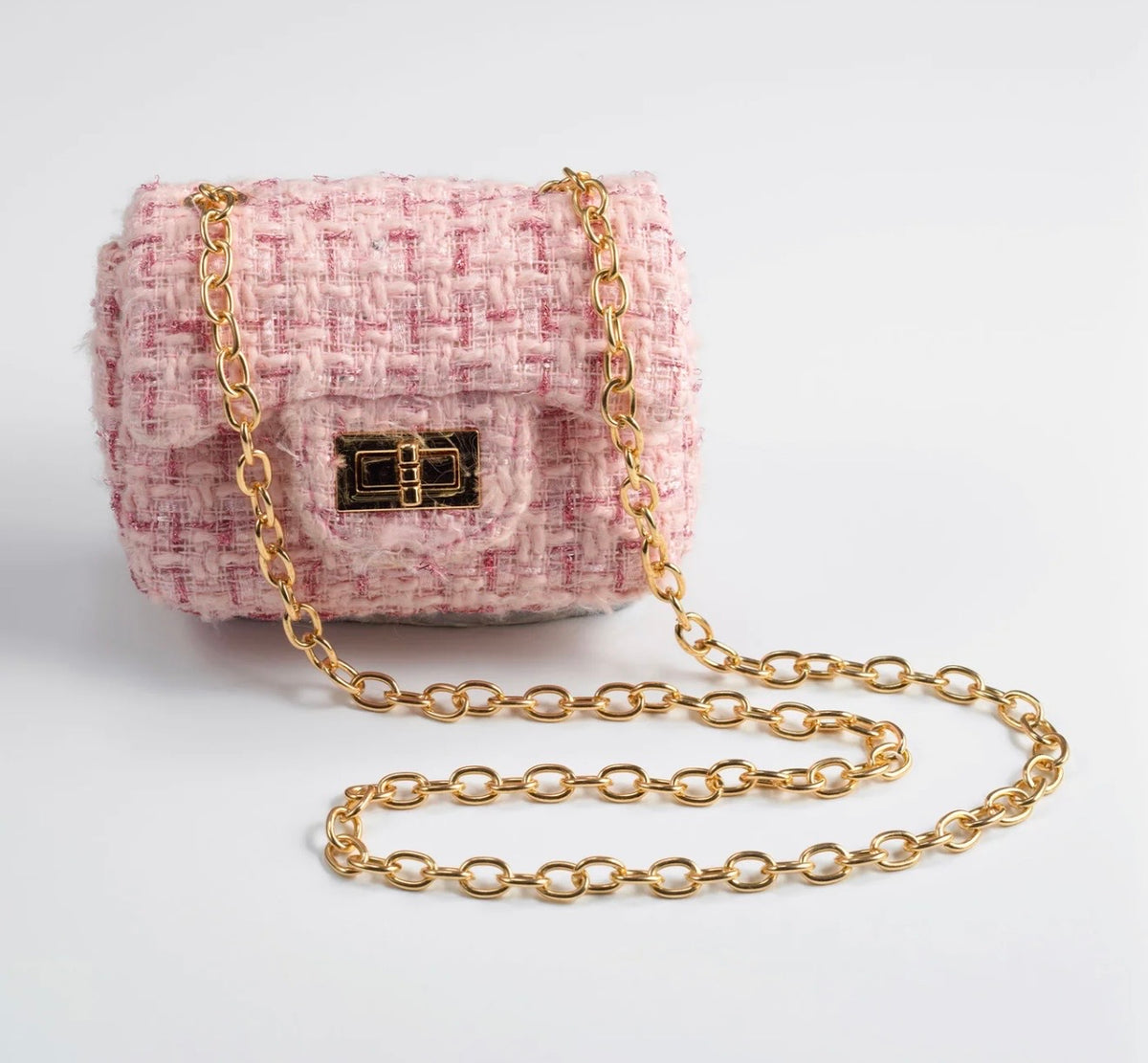 Rachel Riley pink tweed bag