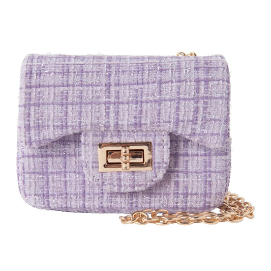 Rachel Riley purple tweed bag